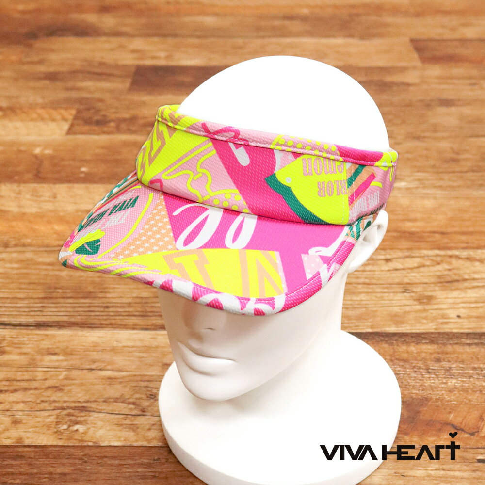 【期間限定ポイント15倍】VIVA HEART サンバイザー 013-58202 男女兼用 ユニセックス PARLOR フルーツ ロゴ プリント ゴルフ ビバハート【ki238-4950TAF】