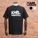 【期間限定ポイント5倍】KARL LAGERFELD ロゴ プリントTシャツ 755280 531221 ジャージー 半袖 ロック ストリート メンズ カール ラガーフェルド【kd371-20900TAF】
