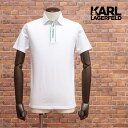 【期間限定ポイント5倍】24SS KARL LAGERFELD 半袖ポロシャツ 745017 542221 抜群の伸縮性 前立てロゴ カール ラガーフェルド メンズ【kg184-28600TAF】