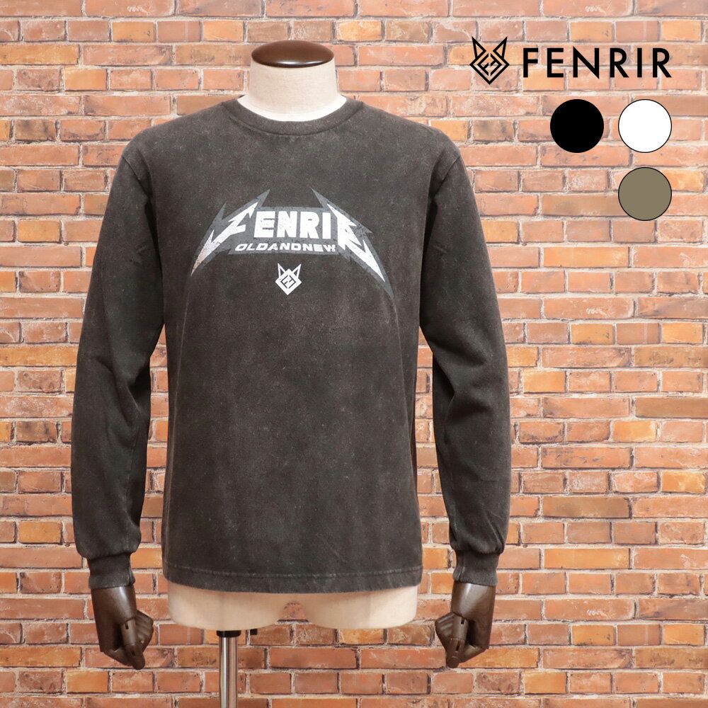 【期間限定ポイント10倍】24秋冬 FENRIR ロンT 3024561021 ヘビー天竺ジャージー かすれ箔プリント ヴィンテージ 長袖 メンズ フェンリル ガルニエ【ma458-9900TAF】