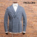 【期間限定ポイント5倍】春夏 PAOLONI ダブル ジャケット ジャガード サマーニット 快適 幾何学 モダン クラシコ きれいめ パオローニ メンズ PIT...