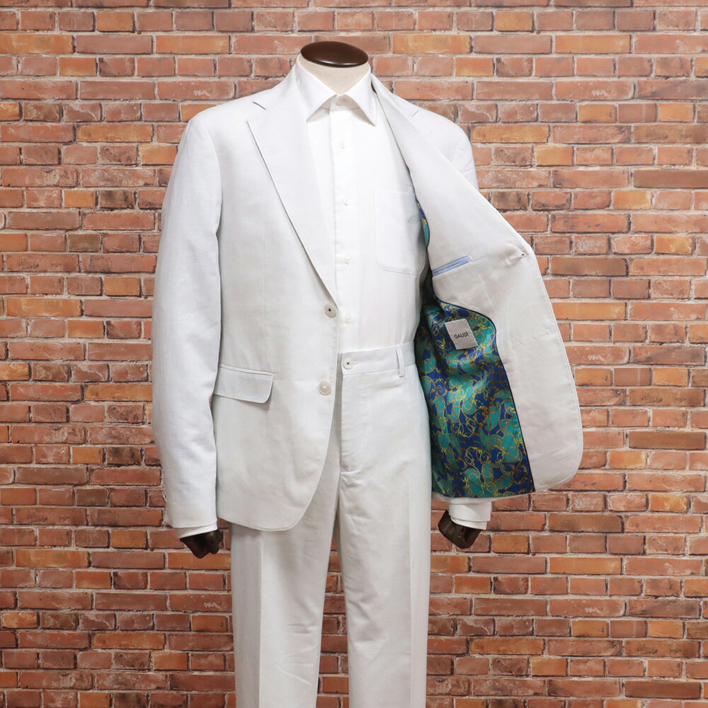 25SS GAUDI カジュアル スーツ C511GU15002 綿麻 清涼 リゾート 無地 上品 ベーシック 新作 メンズ 紳士 ガウディ【kf118-79200TAF】