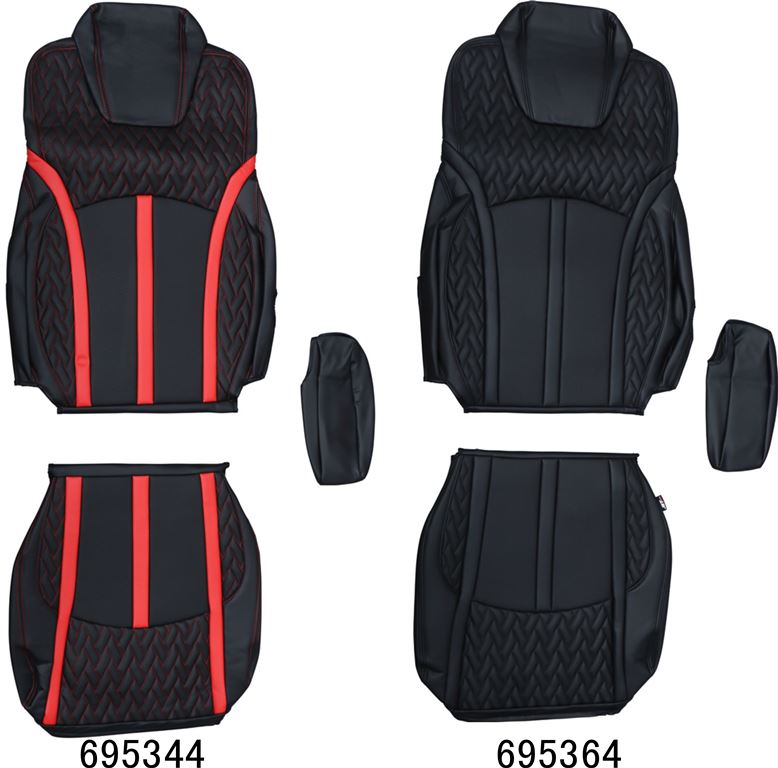 JET DX シートカバー Fit / フィット 運転席側用 黒/赤糸 黒/黒糸 UD 大型 クオン / ’17クオン 標準シート用 H22.4〜R3.6 695344 695364