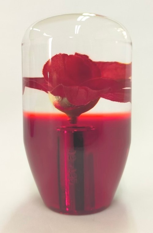 JB カラーレトロ シフトノブ 薔薇 バラ ローズ クリア / レッド 12×1.25 アクリル製 ネジサイズ変換AD 選択可 10×1.25 12×1.75 他 4653970 中部圏限定品