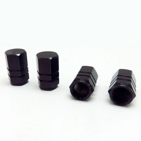 メール便可 エアバルブキャップ 車 バイク ブラック BLACK 4個入 アルファ DS-80