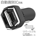 カシムラ DC-2.4A-リバーシブルUSB 2ポート 自動判定 12V/24V車対応 ブラック シガーソケット AJ-556