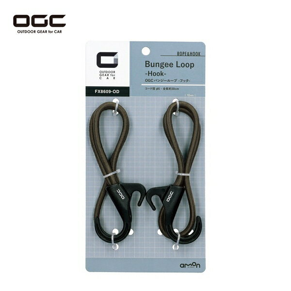 エーモン OGCバンジーループ フック 荷物の結束 吊り下げ キャンプ アウトドア 樹脂製フック 車外 8609