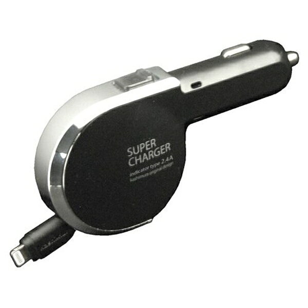 ●車のDCソケット電源からiPad/iPhone/iPodのバッテリーを充電する、Lightningコネクタ専用のハイパワーDC充電器。●MFi認証品。●ワンプッシュでコードをすっきり収納。●充電しながら待ち受けも可能。●充電状況がわかる インジケーターLED付。充電中は赤色LED、充電完了時や端末未接続時は青色LEDが点灯します。●12V/24V車兼用。*コードは全て引き出して充電してください。商品説明商品・パッケージは予告なく仕様変更する場合があります。