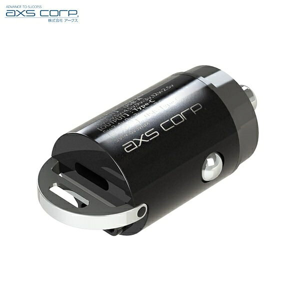 6Aメタルミニチャージャ- DC-C+C USB-C&C ブラック 充電 12/24V PD対応 最大27W ソ...