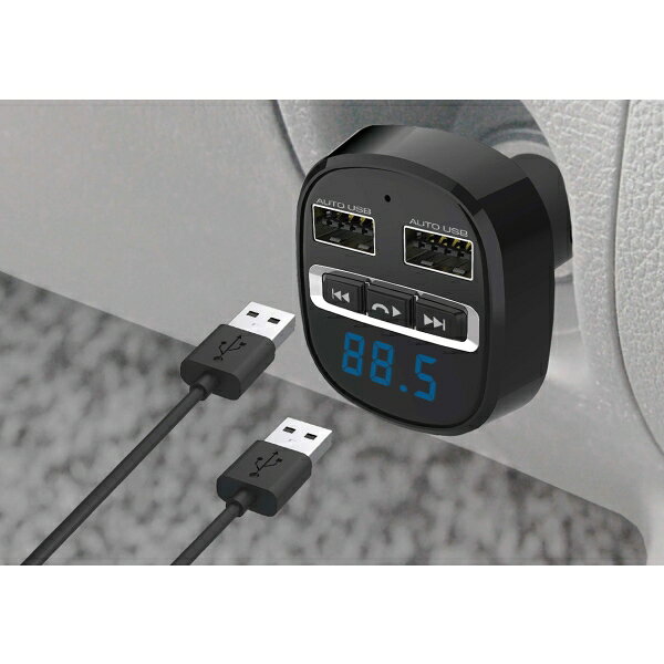 雑貨&カー用品 アーティクルのBluetooth トランスミッター 車 カーアクセサリー FMトランスミッター フルバンド USB2ポート4.8A リバーシブル 自動判定 カシムラ KD-219｜アングル2