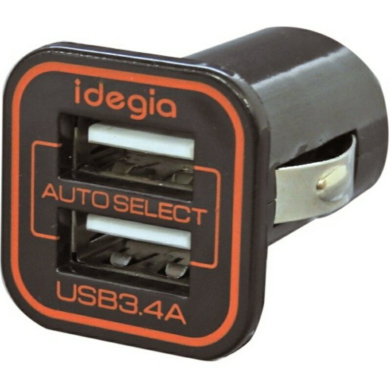 USB2ポートチャージャー フラットミニ 3.4A 12/24V 充電器 バッテリーチェッカー付 オートサーチ機能搭..
