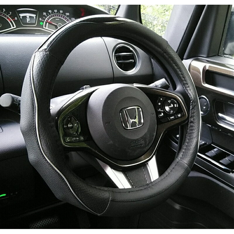 ステアリングカバーM BK ハンドルカバー M...の紹介画像2