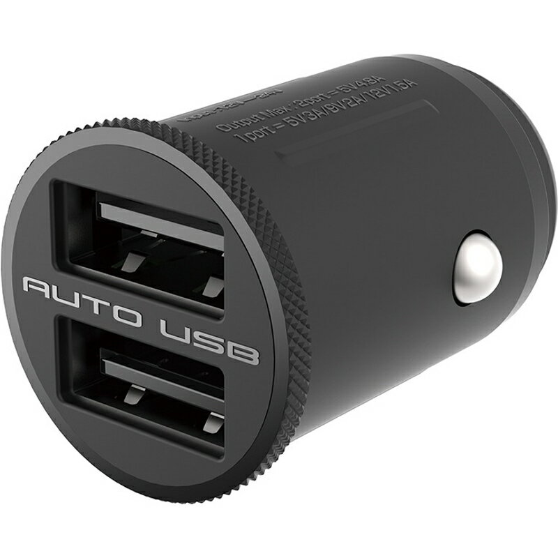 DC-24W-USB 2ポート QC3 自動判定 車載用USB電源 USB-A 4.8A カシムラ DC-047