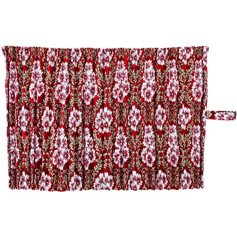 ルームカーテン 桜 レッド プリーツあり 裏地あり 横1200mm×縦1000mm 2枚セット 雅 CC-SAREPU