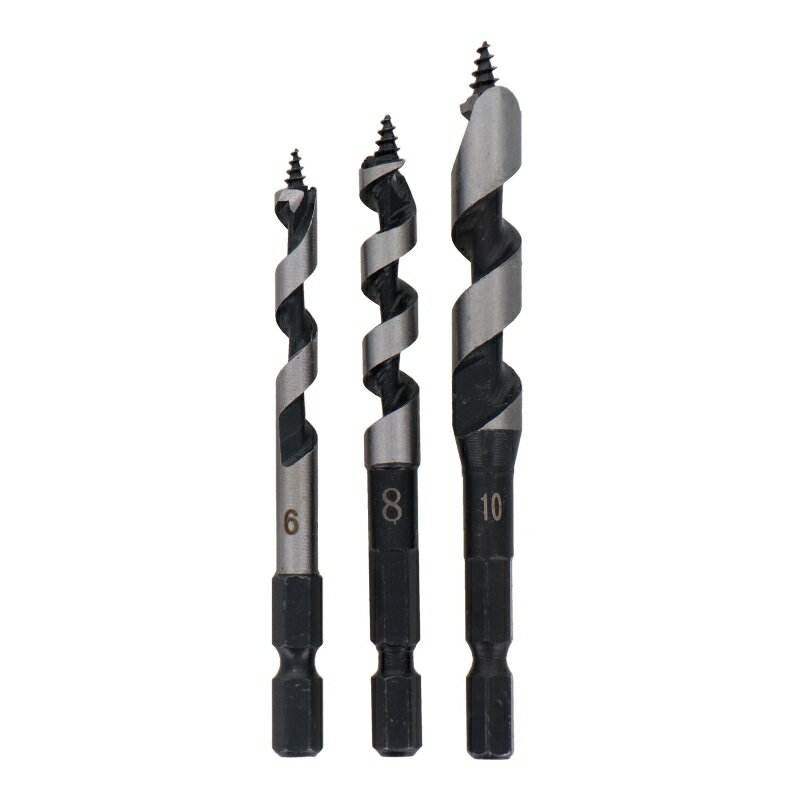 trad 3本組木工用ドリル刃セット 6mm／8mm／10mm 各1本 三共コーポレーション TWD-301