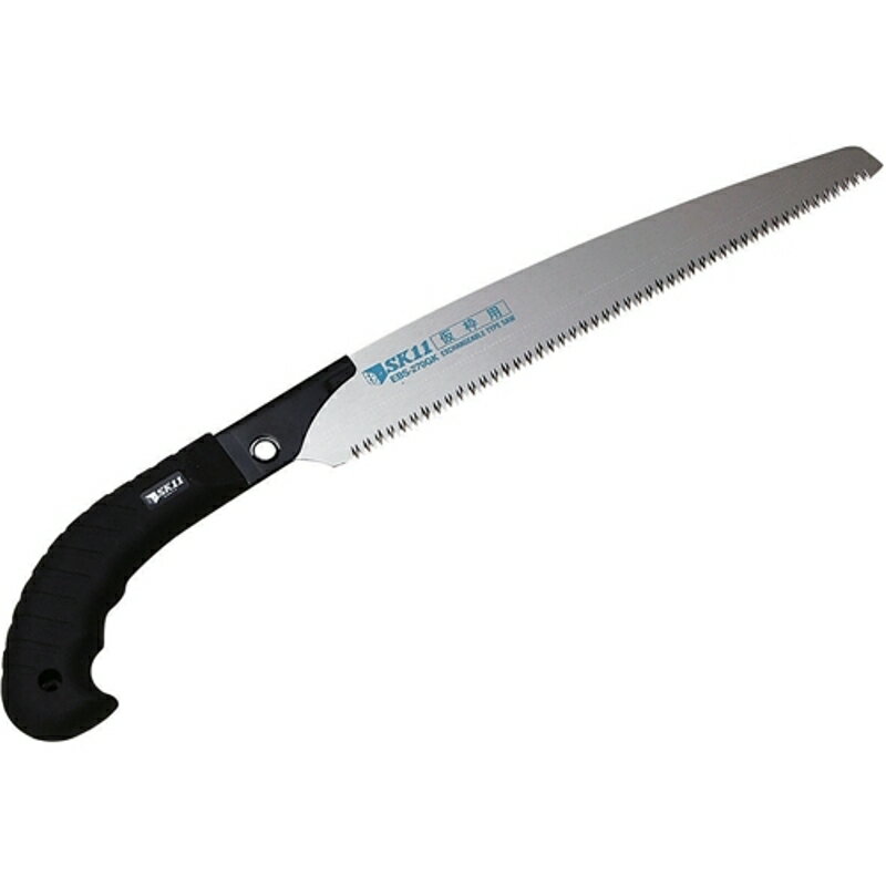 切れ味が長持ちする刃先衝撃焼入れです。■■■用途■■■仮枠・左官・土木工事等での集成材・一般木材の切断作業。■■■機能・特徴■■■グリップは滑りにくいエラストマー樹脂製のガンタイプのこりぎです。鋸刃は無電解ニッケルメッキを施してありサビにくく、またスムーズな切断が出来ます。耐久性に優れ、長く良い切れ味を保ちます。共通替刃で、他社の回転脱着式の替刃(0.6mm厚)もご使用頂けます。■■■仕様■■■●刃渡り：270mm。●刃厚：0.9mm。●適合替刃：EB-SK11替刃式のこぎり替刃(270仮枠用・260・350ロング)。●適合替刃：EB-SK11替刃式のこぎり替刃(250塩ビパイプ用・240竹挽用・240剪定用)。■■■注意事項■■■作業スペースを充分に確保し、周囲の安全を確認してください。替刃交換の時は安全のため、保護手袋等を着用し、注意して作業を行ってください。商品説明■■■用途■■■仮枠・左官・土木工事等での集成材・一般木材の切断作業。■■■機能・特徴■■■グリップは滑りにくいエラストマー樹脂製のガンタイプのこりぎです。鋸刃は無電解ニッケルメッキを施してありサビにくく、またスムーズな切断が出来ます。耐久性に優れ、長く良い切れ味を保ちます。共通替刃で、他社の回転脱着式の替刃(0.6mm厚)もご使用頂けます。■■■仕様■■■●刃渡り：270mm。●刃厚：0.9mm。●適合替刃：EB-SK11替刃式のこぎり替刃(270仮枠用・260・350ロング)。●適合替刃：EB-SK11替刃式のこぎり替刃(250塩ビパイプ用・240竹挽用・240剪定用)。■■■注意事項■■■作業スペースを充分に確保し、周囲の安全を確認してください。替刃交換の時は安全のため、保護手袋等を着用し、注意して作業を行ってください。■■■商品サイズ(幅×高さ×奥行)■■■約75×430×20■■■材質■■■●グリップ：エラストマー樹脂。 ※ページ記載の内容については予告なく変更する場合があります。ご了承下さい。