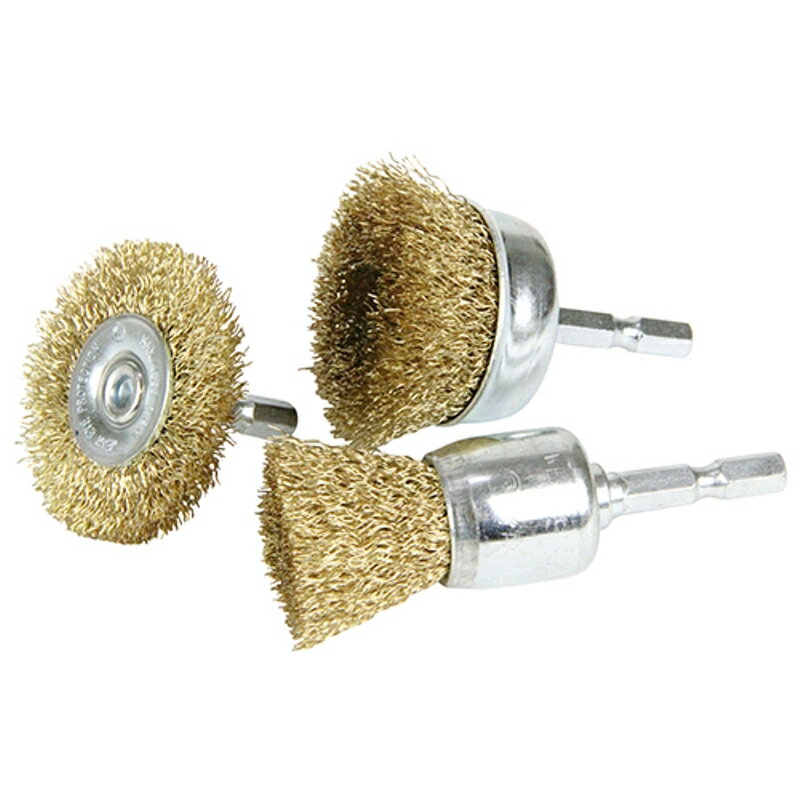 六角軸ワイヤーブラシセット E-VALUE 3PCS 藤原産業