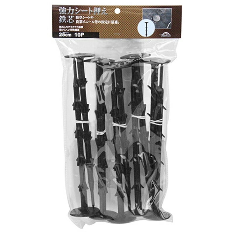 強力シート押え鉄芯 10P セフティ-3 25cm 藤原産業