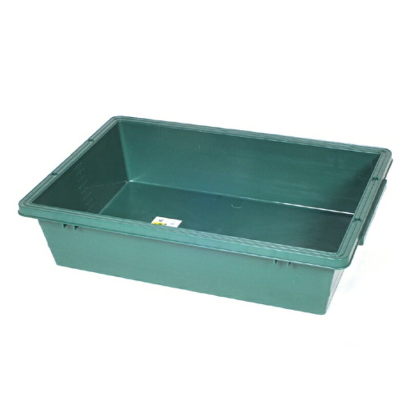 【1/1～1/3★エントリーで2点購入P10倍・3点以上でP20倍】プラスチック製トロ舟 大 緑長 80L 藤原産業