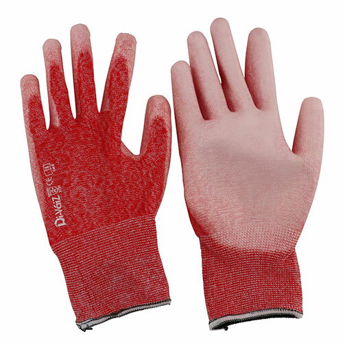 PUカバーリング手袋赤白杢 2010AZ-156-S