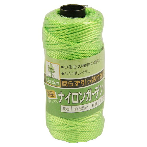 キャッチコピー腐らず、引っ張り強度抜群です。用途つるもの植物の誘引きやハンギング。特徴腐らず引っ張り強度抜群なので、長期間使用も可能です。商品説明キャッチコピー腐らず、引っ張り強度抜群です。用途つるもの植物の誘引きやハンギング。特徴腐らず引っ張り強度抜群なので、長期間使用も可能です。仕様●長さ：約65m。●重量：約100g。材質●ナイロン。JANコード：4975149503049メーカー名：タカショー商品名：50304 ナイロンガーデンNロープ #133※ 商品・パッケージは予告なく仕様変更する場合があります。※ 掲載画像はすべてイメージです。予告なく変更する場合があります。