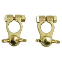#4Dスピード式± 亜鉛ダイキャスト合金 真鍮メッキ処理 D20〜H52 約176g バッテリーターミナルセット 大自工業 BY-04