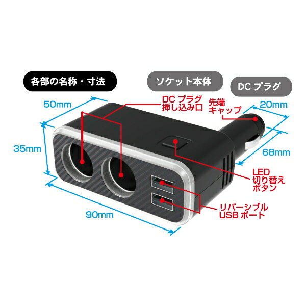 2Ϣ�����쥯�ȥ����å� 2USB-4.8A �쥤��ܡ��饤���դ� DC�����å� ���� �����Ÿ� ���ߥ����å� USB-A 2�ݡ��� ���� 2��Ʊ������ ������� KX-235