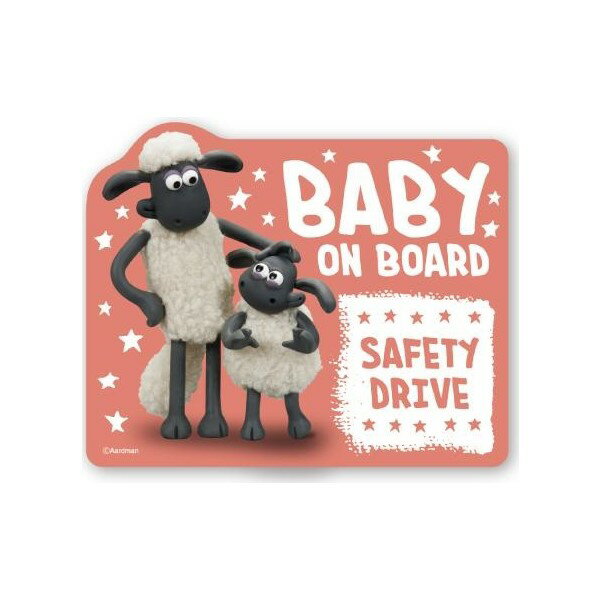 BABYinCAR 車 ステッカー ひつじのショーン こども ベビーインカー BABYINCAR キャラクター 横 海外ア..
