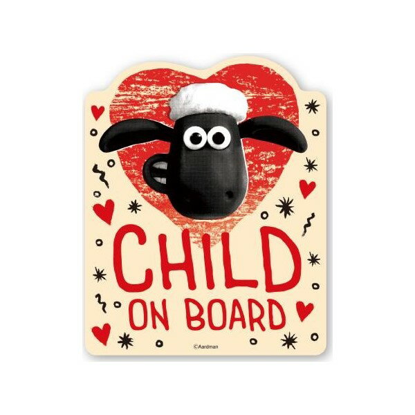 BABYinCAR 車 ステッカー ひつじのショーン こども CHILDONBOARD チャイルドオンボード キャラクター ..