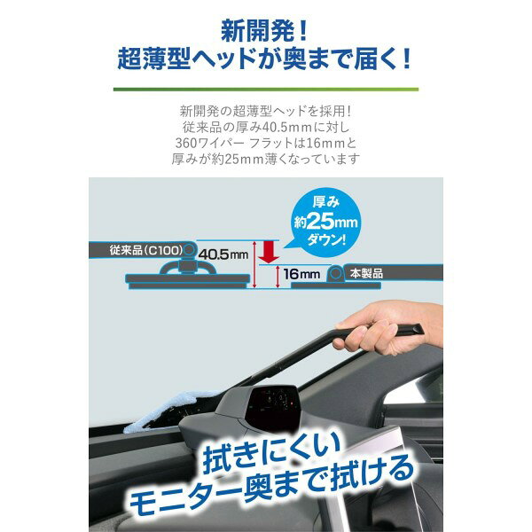 エクスクリア 360ワイパー フラット 洗車 超薄型 フロントガラス クロス付き ダブ...