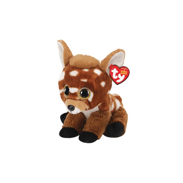 Deer - Beanie Babies バックリー Mサイズ 動物 ぬいぐるみ プレゼント こども かわいい ふわふわ キラキラ おもちゃ 15cm 誕生日 5月2日 鹿 ブラウン Ty 70008