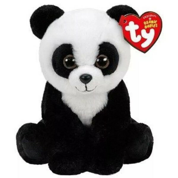 Beanie Babies バブー Mサイズ 動物 ぬいぐるみ プレゼント こども かわいい ふわふわ キラキラ おもちゃ 15cm 誕生日 5月30日 パンダ モノクロ Ty 41204