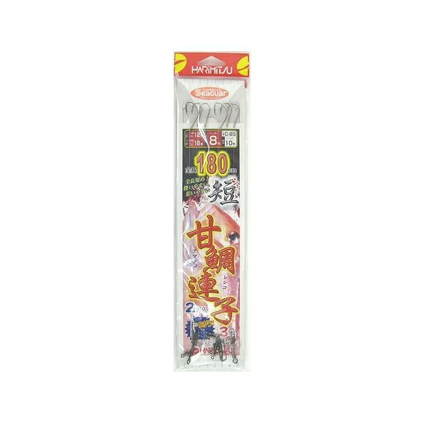シンプル is ベストな甘鯛連子仕掛 確実に底をはわせて獲物を狙いたい！でも、からみトラブルは極力避けたい！そこでハリミツは全長を短くし、下針スーパートリプルを採用し、狙い易い仕掛に仕上げました。3本針。2組入。サイズ： 12号 メール便対応商品です。◆追跡サービス◆　差し出しからお届けまでの配送状況をご確認頂けます。◆配達方法◆　宅配便：対面受渡もしくは宅配ボックス等となります。　メール便：お届け先の郵便受けに配達致します。◆配達日◆　宅配便：日曜・祝日等でも配達可能です。　メール便：日曜・祝日は原則配達されません。◆お届けまでの日数◆　宅配便：おおむね発送日から1～2日前後でお届け致します。　メール便：おおむね発送日から2～5日前後でお届け致します。　但し、お届け先が遠方の場合や離島などの一部地域の場合など、　さらに数日要する場合が御座います。　お急ぎの場合は宅配便をご利用下さい。※メール便注意事項※■郵便受けに配達されるため代金引換はご利用頂けません。■翌日配送サービスには対応しておりません。また、配達日時指定も出来ません。■メール便対応商品を複数ご購入頂いた場合や、メール便対応外商品と同梱での発送の場合、　宅配便で発送する場合が御座いますので、予めご了承下さい。※メール便の場合の返品交換について※■配達中の商品破損、紛失があった場合でも保証、交換等は対応致しかねます。万が一、ご購入商品と違った商品が届いた場合には交換対応させて頂きます。商品説明サイズ： 12号 メール便対応商品です。◆追跡サービス◆　差し出しからお届けまでの配送状況をご確認頂けます。◆配達方法◆　宅配便：対面受渡もしくは宅配ボックス等となります。　メール便：お届け先の郵便受けに配達致します。◆配達日◆　宅配便：日曜・祝日等でも配達可能です。　メール便：日曜・祝日は原則配達されません。◆お届けまでの日数◆　宅配便：おおむね発送日から1～2日前後でお届け致します。　メール便：おおむね発送日から2～5日前後でお届け致します。　但し、お届け先が遠方の場合や離島などの一部地域の場合など、　さらに数日要する場合が御座います。　お急ぎの場合は宅配便をご利用下さい。※メール便注意事項※■郵便受けに配達されるため代金引換はご利用頂けません。■翌日配送サービスには対応しておりません。また、配達日時指定も出来ません。■メール便対応商品を複数ご購入頂いた場合や、メール便対応外商品と同梱での発送の場合、　宅配便で発送する場合が御座いますので、予めご了承下さい。※メール便の場合の返品交換について※■配達中の商品破損、紛失があった場合でも保証、交換等は対応致しかねます。万が一、ご購入商品と違った商品が届いた場合には交換対応させて頂きます。