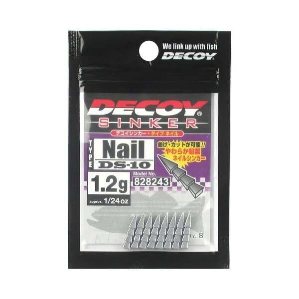 自重： 1.2g(1/24oz)入数： 8個JANコード：4989540828243メーカー名：カツイチ商品名：KATSUICHI シンカー タイプネイル DS-10 1.2g※ 商品・パッケージは予告なく仕様変更する場合があります。※ 掲載画像はすべてイメージです。予告なく変更する場合があります。リグったまま簡単にウェイトUPが可能なネイルシンカー。ワームに突き刺して使用できるネイルタイプのシンカーです。スイミングバランスの安定化や、フォールスピードを変えるといった微調整が可能。ストレートワームを使用したネコリグはもちろん、シャッドテールやスイムベイトにも最適!キャスト時のすっぽ抜けを軽減する角ばったデザインを使用。 メール便対応商品です。◆追跡サービス◆　差し出しからお届けまでの配送状況をご確認頂けます。◆配達方法◆　宅配便：対面受渡もしくは宅配ボックス等となります。　メール便：お届け先の郵便受けに配達致します。◆配達日◆　宅配便：日曜・祝日等でも配達可能です。　メール便：日曜・祝日は原則配達されません。◆お届けまでの日数◆　宅配便：おおむね発送日から1～2日前後でお届け致します。　メール便：おおむね発送日から2～5日前後でお届け致します。　但し、お届け先が遠方の場合や離島などの一部地域の場合など、　さらに数日要する場合が御座います。　お急ぎの場合は宅配便をご利用下さい。※メール便注意事項※■郵便受けに配達されるため代金引換はご利用頂けません。■翌日配送サービスには対応しておりません。また、配達日時指定も出来ません。■メール便対応商品を複数ご購入頂いた場合や、メール便対応外商品と同梱での発送の場合、　宅配便で発送する場合が御座いますので、予めご了承下さい。※メール便の場合の返品交換について※■配達中の商品破損、紛失があった場合でも保証、交換等は対応致しかねます。万が一、ご購入商品と違った商品が届いた場合には交換対応させて頂きます。商品説明リグったまま簡単にウェイトUPが可能なネイルシンカー。ワームに突き刺して使用できるネイルタイプのシンカーです。スイミングバランスの安定化や、フォールスピードを変えるといった微調整が可能。ストレートワームを使用したネコリグはもちろん、シャッドテールやスイムベイトにも最適!キャスト時のすっぽ抜けを軽減する角ばったデザインを使用。自重： 1.2g(1/24oz)入数： 8個JANコード：4989540828243メーカー名：カツイチ商品名：KATSUICHI シンカー タイプネイル DS-10 1.2g※ 商品・パッケージは予告なく仕様変更する場合があります。※ 掲載画像はすべてイメージです。予告なく変更する場合があります。メール便対応商品です。◆追跡サービス◆　差し出しからお届けまでの配送状況をご確認頂けます。◆配達方法◆　宅配便：対面受渡もしくは宅配ボックス等となります。　メール便：お届け先の郵便受けに配達致します。◆配達日◆　宅配便：日曜・祝日等でも配達可能です。　メール便：日曜・祝日は原則配達されません。◆お届けまでの日数◆　宅配便：おおむね発送日から1～2日前後でお届け致します。　メール便：おおむね発送日から2～5日前後でお届け致します。　但し、お届け先が遠方の場合や離島などの一部地域の場合など、　さらに数日要する場合が御座います。　お急ぎの場合は宅配便をご利用下さい。※メール便注意事項※■郵便受けに配達されるため代金引換はご利用頂けません。■翌日配送サービスには対応しておりません。また、配達日時指定も出来ません。■メール便対応商品を複数ご購入頂いた場合や、メール便対応外商品と同梱での発送の場合、　宅配便で発送する場合が御座いますので、予めご了承下さい。※メール便の場合の返品交換について※■配達中の商品破損、紛失があった場合でも保証、交換等は対応致しかねます。万が一、ご購入商品と違った商品が届いた場合には交換対応させて頂きます。