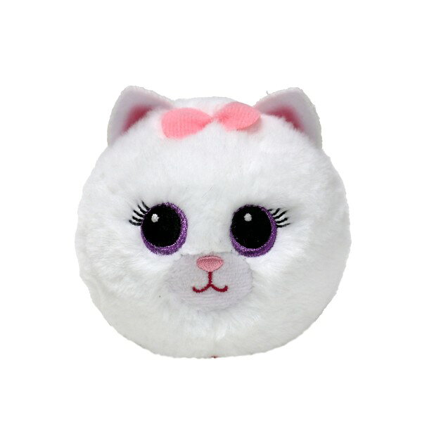 Beanie Bouncers パーディー 雑貨 ぬいぐるみ 丸 小さい 子供 おもちゃ プレゼント 跳ねる ボール 動物 誕生日 5月6日 猫 ホワイト リボン 83086 Ty