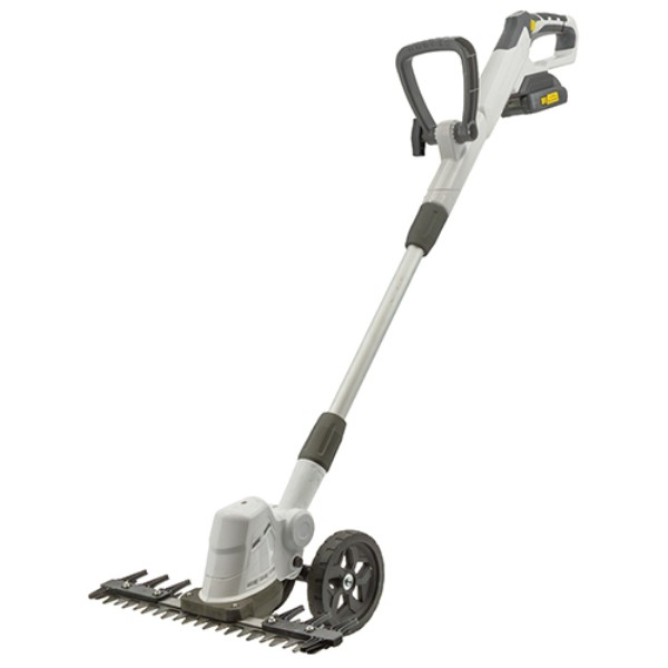 押すだけで草刈りができる、掃除機ような雑草クリーナーです。18Vバッテリー使用の充電式草刈り機。■商品説明押すだけで草刈りができる、掃除機ような雑草クリーナーです。18Vバッテリー使用の充電式草刈り機。前後に押すだけで草刈りができる掃除機感覚の草刈り機です。本体を左右に振る動作がないためラクに作業ができます。刃幅350mmで効率よく草刈りができます。後ろ側にも刃が付いているため引いた時も刈れます。安全ガード付きで足のケガも防ぎ、建物も傷つけず、刈り高の調整機能も付いています。中華人民共和国■商品仕様●最大切断径：12mm。●連続使用時間：25分。●充電時間：80分。●大型タイヤ付。●ポール：1.01m～1.36mまで伸縮自在。●ABS樹脂。●PP樹脂。●ナイロングラスファイバー樹脂・エラストマー樹脂・アルミ・高炭素鋼。●可動刃ケース。商品説明※ 商品・パッケージは予告なく仕様変更する場合があります。※ 掲載画像はすべてイメージです。予告なく変更する場合があります。