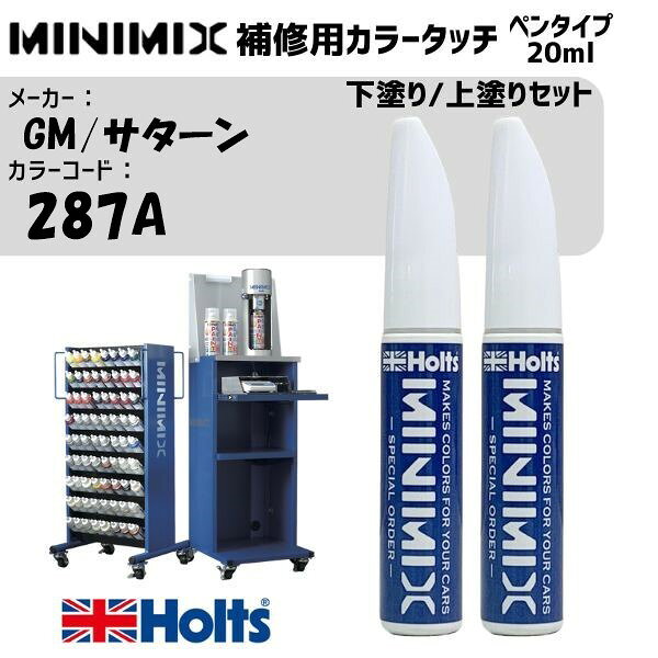 GM/サターン 287A スノーホワイトPM 3P 下塗り/上塗りセット MINIMIX カラータッチ 20ml 調合塗料 車 塗装 補修 holts ホルツ