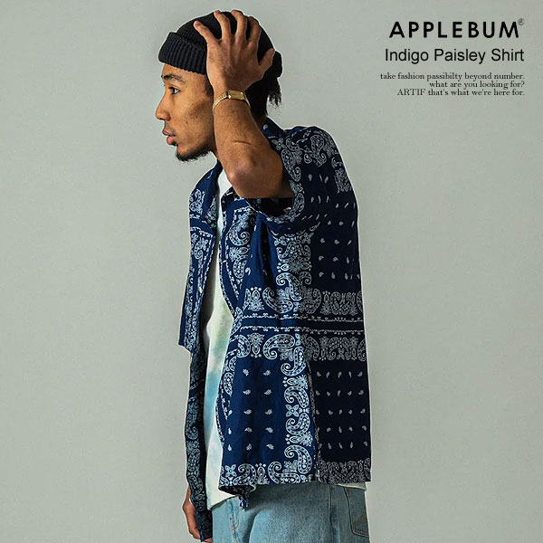 APPLEBUM Abvo Indigo Paisley Shirt Y Vc  Vc yCY[  Xg[g