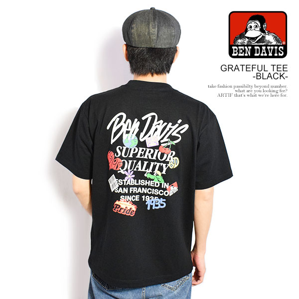 Rakuten - BEN DAVIS ベンデイビス GRATEFUL TEE -BLACK- メンズ Tシャツ 半袖 グラフィックTシャツ オーバーサイズ 送料無料 ストリート