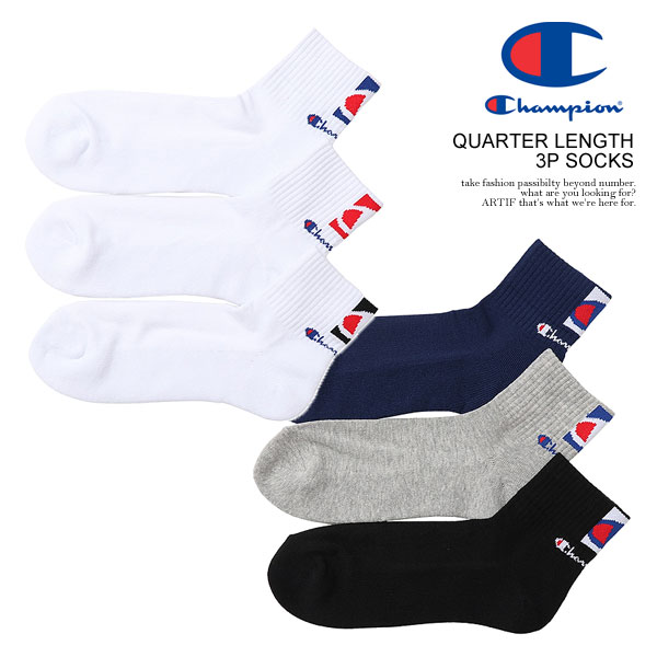 CHAMPION `sI QUARTER LENGTH 3P SOCKS Y C \bNX NH[^[OX\bNX 3g Xg[g