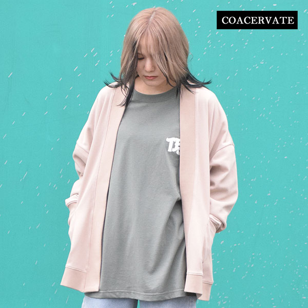 カーディガン メンズ（10000円程度） COACERVATE コアセルベート Kanoko Buttonless Cardigan メンズ カーディガン 無地 ボタンレス 鹿の子 送料無料 ストリート