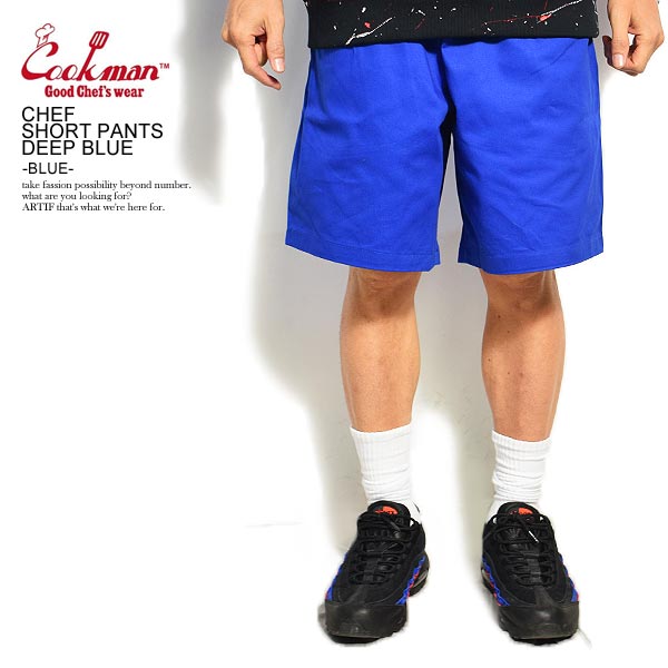 COOKMAN クックマン CHEF SHORT PANTS DEEP BLUE -BLUE- 32958 メンズ ショートパンツ ショーツ ハーフパンツ パンツ シェフパンツ イージーパンツ ストリート おしゃれ かっこいい カジュアル ファッション cookman