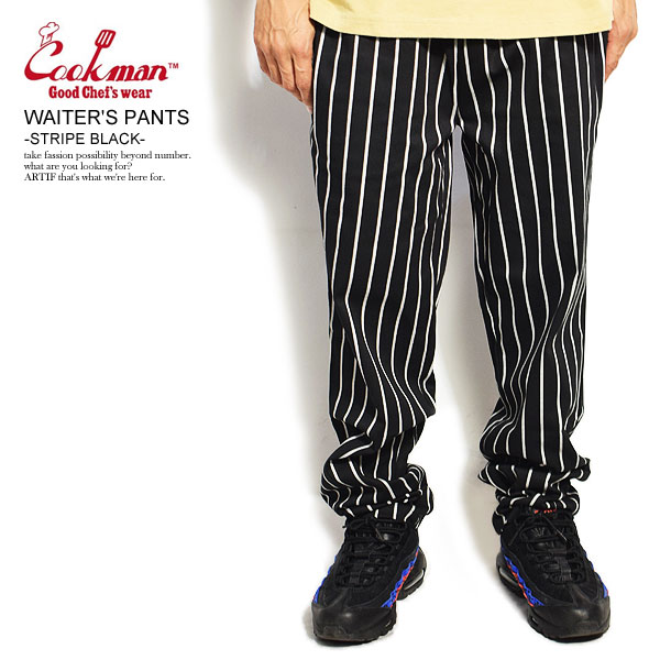 COOKMAN クックマン WAITER'S PANTS -STRIPE BLACK- メンズ パンツ ウェイターズパンツ イージーパンツ ストリート おしゃれ かっこいい カジュアル ファッション cookman