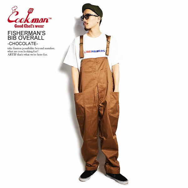 COOKMAN åޥ FISHERMAN'S BIB OVERALL -CHOCOLATE-  եå㡼ޥ󥺥С ̵ ڥå ѥ ȥ꡼ եå