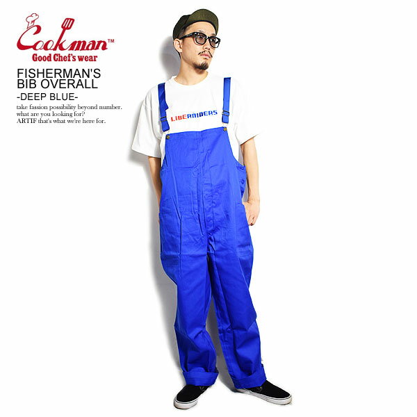 COOKMAN クックマン FISHERMAN'S BIB OVERALL -DEEP BLUE- メンズ フィッシャーマンズオーバーオール サロペット パンツ ストリート おしゃれ かっこいい カジュアル ファッション cookman