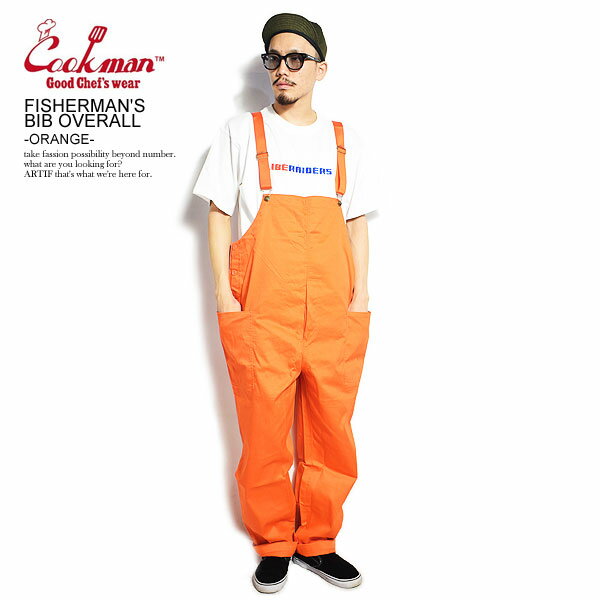COOKMAN クックマン FISHERMAN 039 S BIB OVERALL -ORANGE- メンズ フィッシャーマンズオーバーオール 送料無料 サロペット パンツ ストリート ファッション