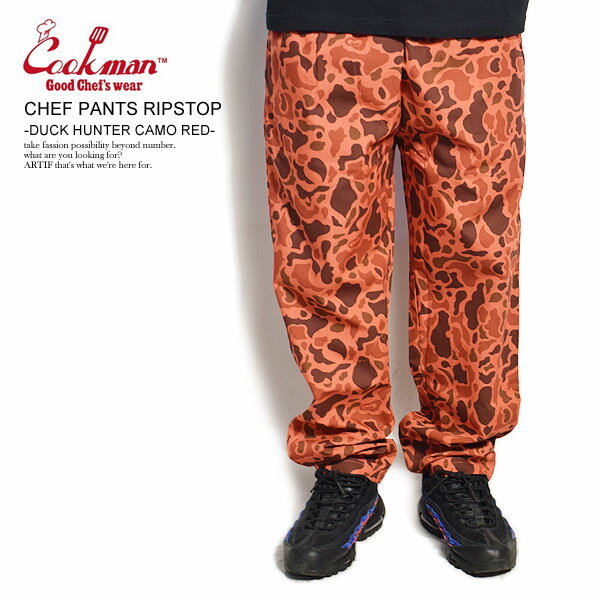 楽天ARTIFCOOKMAN クックマン CHEF PANTS RIPSTOP -DUCK HUNTER CAMO RED- メンズ パンツ シェフパンツ イージーパンツ 送料無料 ストリート おしゃれ かっこいい カジュアル ファッション cookman