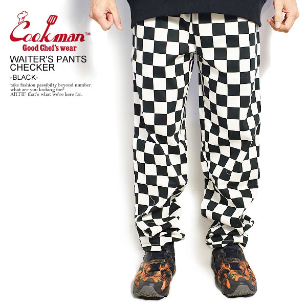 COOKMAN クックマン WAITER'S PANTS CHECKER -BLACK- 34821 34884 メンズ パンツ ウェイターズパンツ イージーパンツ