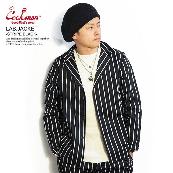 COOKMAN クックマン LAB.JACKET -STRIPE BLACK- 231-03412 メンズ ジャケット ラボジャケット ストリート おしゃれ かっこいい カジュアル ファッション cookman