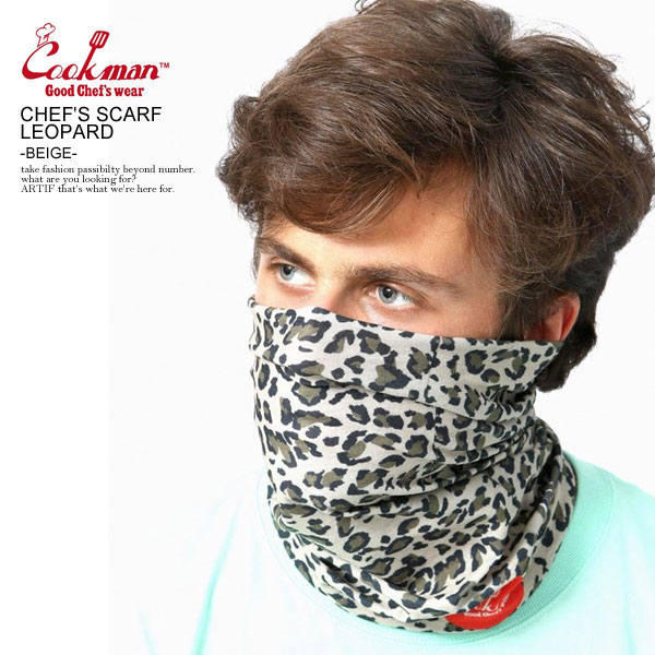 COOKMAN クックマン CHEF 039 S SCARF LEOPARD -BEIGE- メンズ スカーフ フェイスマスク ネックウォーマー ヘッドバンド 3ウェイ ストリート おしゃれ かっこいい カジュアル ファッション cookman